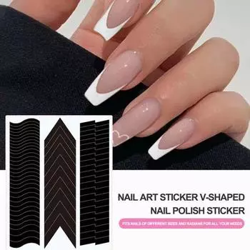 1860 шт./компл. наклейки для французских ногтей, самоклеящиеся маникюрные полоски, вспомогательные наклейки для французских ногтей