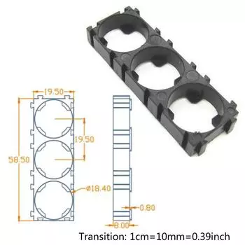 18650 Прокладка для литиевых элементов Кронштейн держателя аккумуляторной батареи Кронштейн аккумуляторной батареи для крепления аккумуляторной батареи с диаметром отверстия 18,4 мм