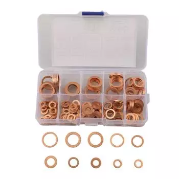 188 шт. медных шайб, прокладок, гаек и болтов, набор из 9 размеров, метрические шайбы, набор для плоского кольца, уплотнительная шайба, крепеж