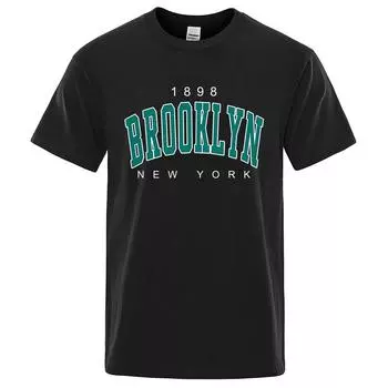 1898 Brooklyn New Your USA City Street Printed T-shirts Men O-Neck Oversize Short Sleeve T Shirt Airwear Tees S