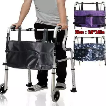 18*10 дюймов многокарманная сумка для хранения приспособление для ходьбы инвалидная коляска боковая подвесная сумка для хранения ходунки сумка синий