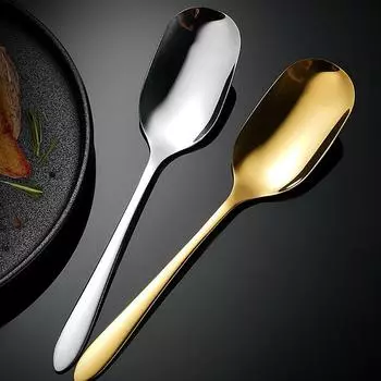 18/10 Нержавеющая сталь утолщенная ложка креативная длинная ручка общественная ложка ресторан El бытовая посуда кухонная посуда золотой