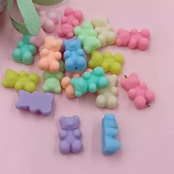 18*11 мм 20 шт. изготовление ювелирных изделий милый медведь бусины свободные бусины DIY одноцветные браслеты ожерелье резиновый медведь в форме 11*18mm 20Pcs разноцветный