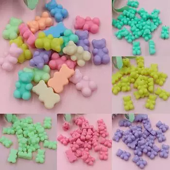 18*11 мм 20 шт. новые популярные ювелирные изделия браслеты DIY милый медведь бусины ярких цветов свободные бусины ожерелье материал ручной работы 11*18mm 20Pcs зелёный