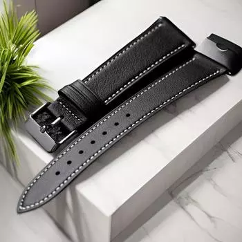 18 19 20 21 22MM быстросъемный универсальный ремешок для часов - ручная работа ультратонкий мягкий ремешок для часов из натуральной кожи в стиле ретро для Huawei Samsung Xiaomi замена 18mm чёрный
