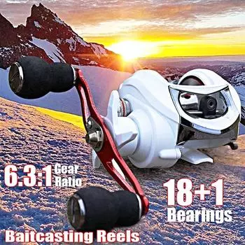18 + 1 подшипники, карбоновые катушки для приманки, магнитный тормоз, левая и правая приманка, рыболовная катушка для окуня Left Hand белый