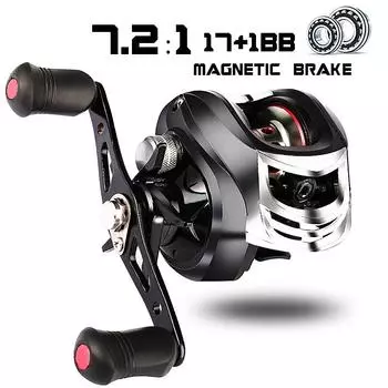 18 + 1BB 7,2:1 катушки для литья на приманку, левая и правая карбоновая катушка с магнитным тормозом, рыболовные катушки Left Hand