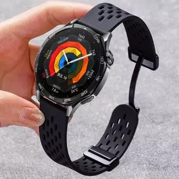18 20 22 мм магнитный силиконовый ремешок для Huawei Watch GT 5 46 мм 41 мм дышащий спортивный ремешок для Huawei GT5 GT4 GT3 GT2 GT2e Correa 18mm