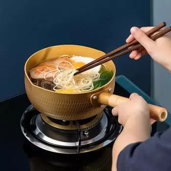 18/20 см золотистая алюминиевая антипригарная сковорода прочная суповая молочная кастрюля бытовая кастрюля кухонная утварь кухонная утварь для кухни