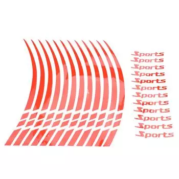 18 21 Inch Wheel Rim Reflective Sticker Tape Red Decals for Sporty Bikes