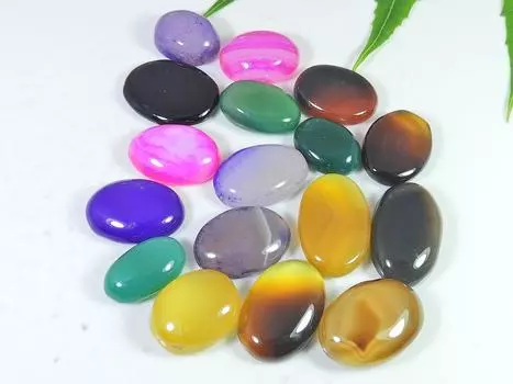 18-23 мм многоцветный оникс овальной формы кабошон драгоценный камень россыпью 17 шт. лот 310 карат RQ-2535