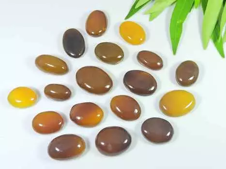 18-24MM Размер кольца Желтый Оникс Овальный Кристалл Кабошон Россыпью Драгоценный Камень 18 Штук Лот RQ-2626