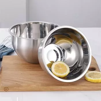 18-26 см Нержавеющая сталь Высокая емкость Мука Яйца Смешивание Чаша Загущение Салатник Выпечка Суп Контейнер Кухонная Утварь 18cm серебряный