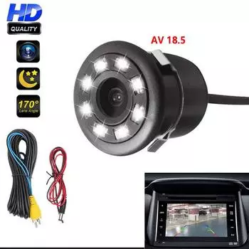 18.5 камера заднего вида полноцветная 8 светодиодов высокой четкости ночное видение автомобиль водонепроницаемый изображение автомобиля 12V