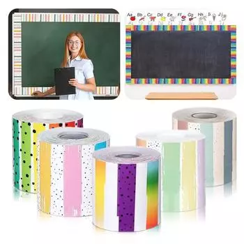 18,5 м/рулон Съемная и многоразовая рамка с тропическими цветами для украшения школы