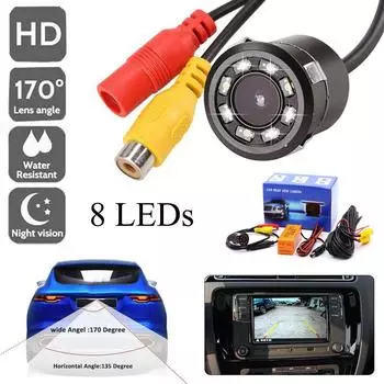 18,5 мм дырокол 8 светодиодов 18,5 HD ночного видения Автомобильная камера заднего вида с изображением заднего вида TY-105