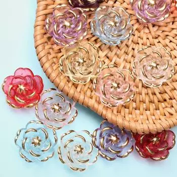 18,6 мм 5 шт. модные акриловые бусины Rosefor аксессуары для изготовления ювелирных изделий DIY цепочка для телефона подарок материал ручной работы чёрный