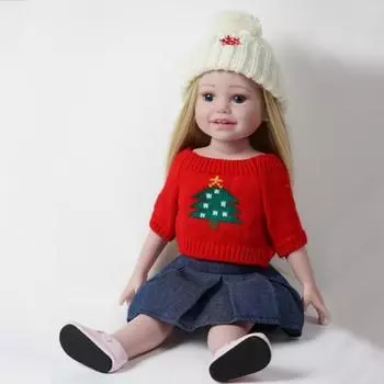18 американская кукольная одежда, рождественская кукла, ткань, свитер + юбка + шапка, три комплекта
