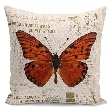 18 Bees Butterfly Home Cotton Linen Bed Decor Pillow Case Waist Cover Cushion C