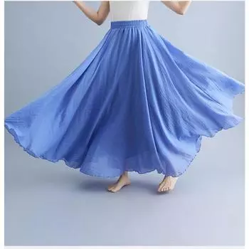 18-цветное литературное платье из хлопка и льна Mori Girl с эластичной талией, юбка-трапеция, однотонные длинные женские юбки в этническом стиле M85CM