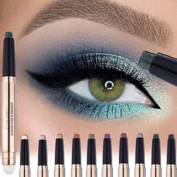 18-цветный перламутровый карандаш для теней для век Easy To Color Eye Shadow Stick с губчатой головкой, металлический мерцающий матовый кремовый карандаш для теней для век Макияж глаз 01