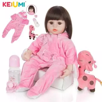 18 дюймов, 46 см, новый дизайн, кукла реборн, мягкая виниловая ткань, набивное тело, реалистичная кукла для новорожденных, игрушка для детей, подарки на день рождения 18 inch коричневый