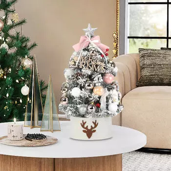 18-дюймовая искусственная новогодняя елка своими руками с подсветкой для украшения столешницы, универсальная Pink Bow