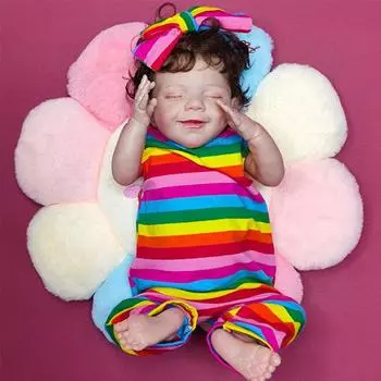 18-дюймовая кукла Rebirth RebornBaby Glue Body Simulation Baby Doll розовый