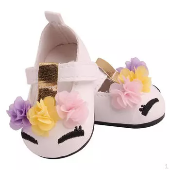 18-дюймовая кукольная обувь для девочек на плоской подошве для одежды, подарок, белый цвет