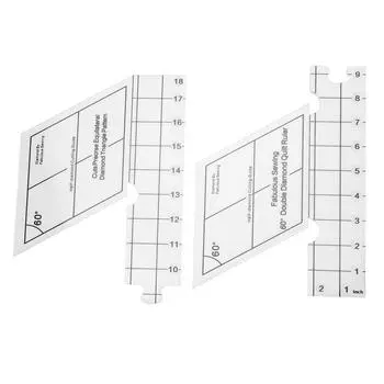 18-дюймовая линейка для квилтинга с двойной полосой, линейка для квилтинга с алмазной нитью 60 градусов, высокоточная прозрачная квилтинговая линейка