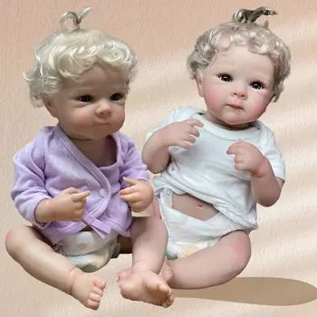 18-дюймовая очаровательная мягкая виниловая кукла для всего тела, реалистичная ручная роспись, кукла реборн с пропущенными волосами, реалистичная кукла-игрушка для подарка и коллекции
