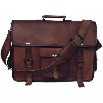 18-дюймовая ретро-кожаная сумка для ноутбука, офисный портфель, студенческие сумки 18 X 4 X 5 Inch коричневый