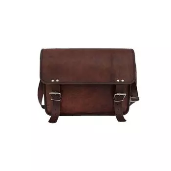 18-дюймовая сумка-мессенджер из козьей кожи, офисная школьная сумка для ноутбука, сумки на плечо 18 x 13 x 5 in коричневый