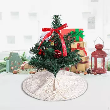 18-дюймовая юбка для украшения стола в виде рождественской елки для гостиной белый