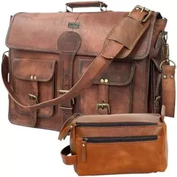18-дюймовая винтажная кожаная дорожная сумка-мессенджер ручной работы с натуральной кожей буйвола, унисекс, косметичка, дорожный комплект Dopp коричневый