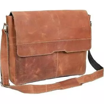 18-дюймовая винтажная кожаная сумка-мессенджер с клапаном ручной работы, сумка для ноутбука, сумка-портфель, мягкая сумка-мессенджер, коричневая (мессенджер коричневый)