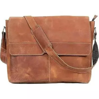 18-дюймовая винтажная кожаная сумка-мессенджер с клапаном ручной работы, сумка для ноутбука, сумка-портфель, мягкая сумка-мессенджер, коричневая (мессенджер коричневый)