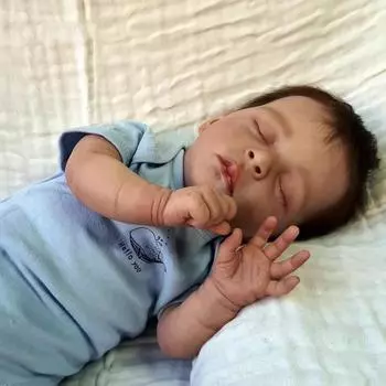 18-дюймовая живая кукла Bebe Reborn Doll Jude с мягким на ощупь тканевым телом, кукла для новорожденных, милая спящая 3D-кукла с имитацией кожи для детей, подарки на день рождения cloth body