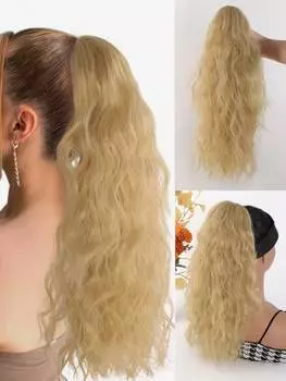 18-дюймовые накладные волосы с когтями на клипсах для хвостиков, длинные многослойные волосы, пушистые густые волнистые вьющиеся волосы, натуральные мягкие синтетические накладные волосы для женщин 18inch