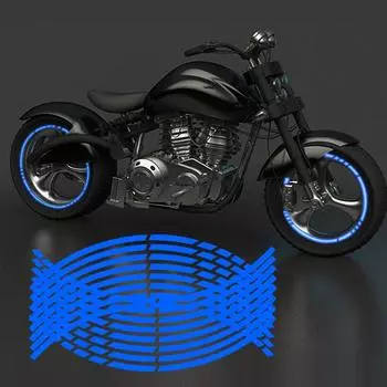 18-дюймовые светоотражающие полосы для стайлинга автомобилей, наклейки на колеса мотоциклов для мотокросса, наклейки для модификации ступиц, светоотражающая лента для обода