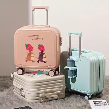 18-дюймовый модный чемодан для перевозки с героями мультфильмов, легкий мини-чемодан, милый детский чемодан на колесиках, маленький чемодан 18 inch