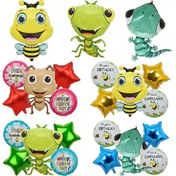 18-дюймовый набор воздушных шаров из алюминиевой фольги в виде насекомых, шар в форме муравья, богомола, геккона, детский день рождения, украшение места проведения вечеринки, игрушка-шар 100 adhesive dots