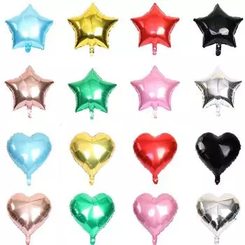 18-дюймовый воздушный шар из алюминиевой фольги геометрической формы, сплошной цвет, толстые воздушные шары для свадьбы, дня рождения Heart-shaped gold
