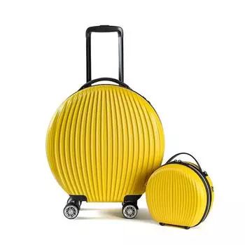 18-дюймовый закругленный чемодан на колесиках с сумкой, новая модная дорожная тележка, сумка для багажа, набор колес, женский чемодан на колесиках и сумка, детский подарок 18