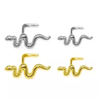 18 г 20 г L-образная шпилька для носа, змеиный пирсинг носа, 100% нержавеющий материал 316, ювелирные изделия для пирсинга для мужчин и женщин, подарок
