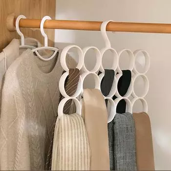 18 Hole Multifunctional Scarf Storage Rack, Foldable And Space Saving, Rubber Paint Liquid Silicone Clothing Hanger, Tie Hanger белый