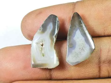 18 карат черный срез окрашенного друзового агата, пара, фантазийные россыпные драгоценные камни 12X23 мм SK-2220