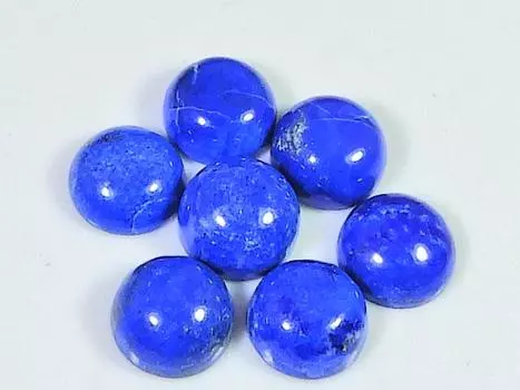 18 карат натуральный голубой лазурит круглый кабошон драгоценный камень россыпью 6 шт. лот 9X9 мм RQ-1836