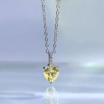 18-каратное белое золото 7 * 7 мм с сапфировым курндом ожерелья для женщин подарок на годовщину стерлингового серебра 925 пробы ювелирные изделия