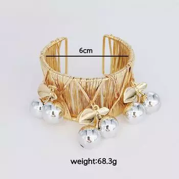 18-каратное золото и серебро вишневый широкий открытый браслет панк многослойный браслет нишевый вишневый браслет